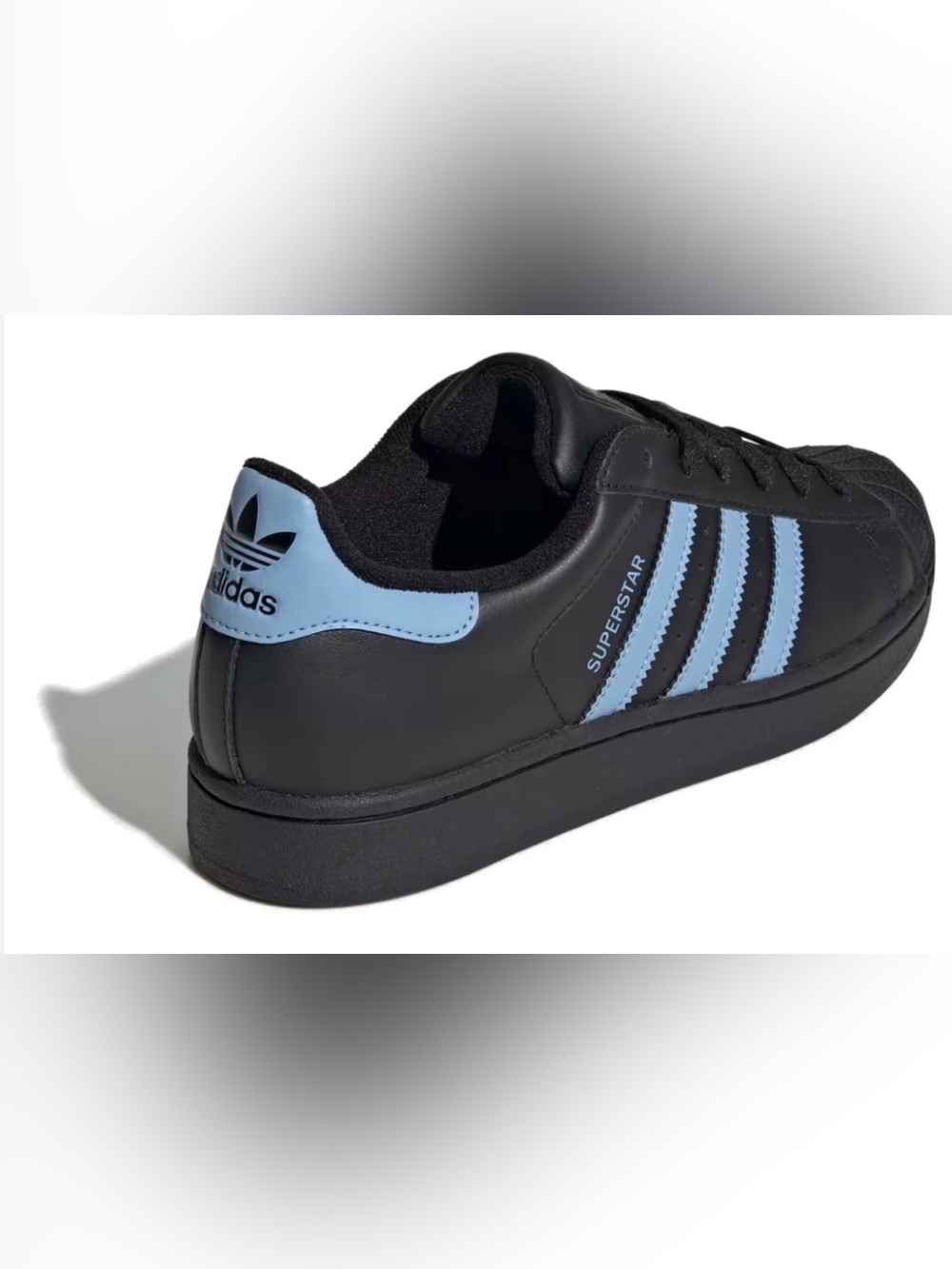 NIB [adidas] Superstar II Low Top Sneakers Black/Ash Blue Women’s 7 / Mens 5.5 - Picture 5 of 16